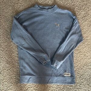 PINK Victoria's Secret Blue Terry Crewneck Sweater